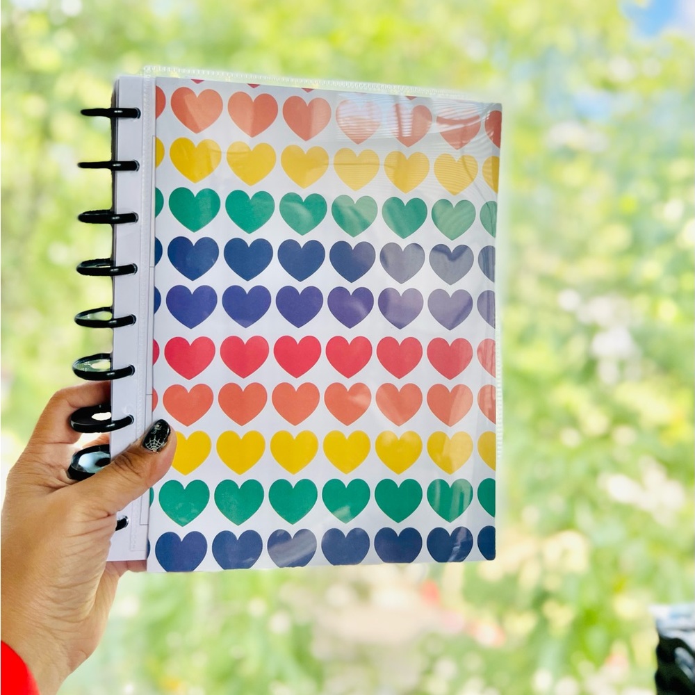 Planner classic size cover set Rainbow Love Hearts Pride